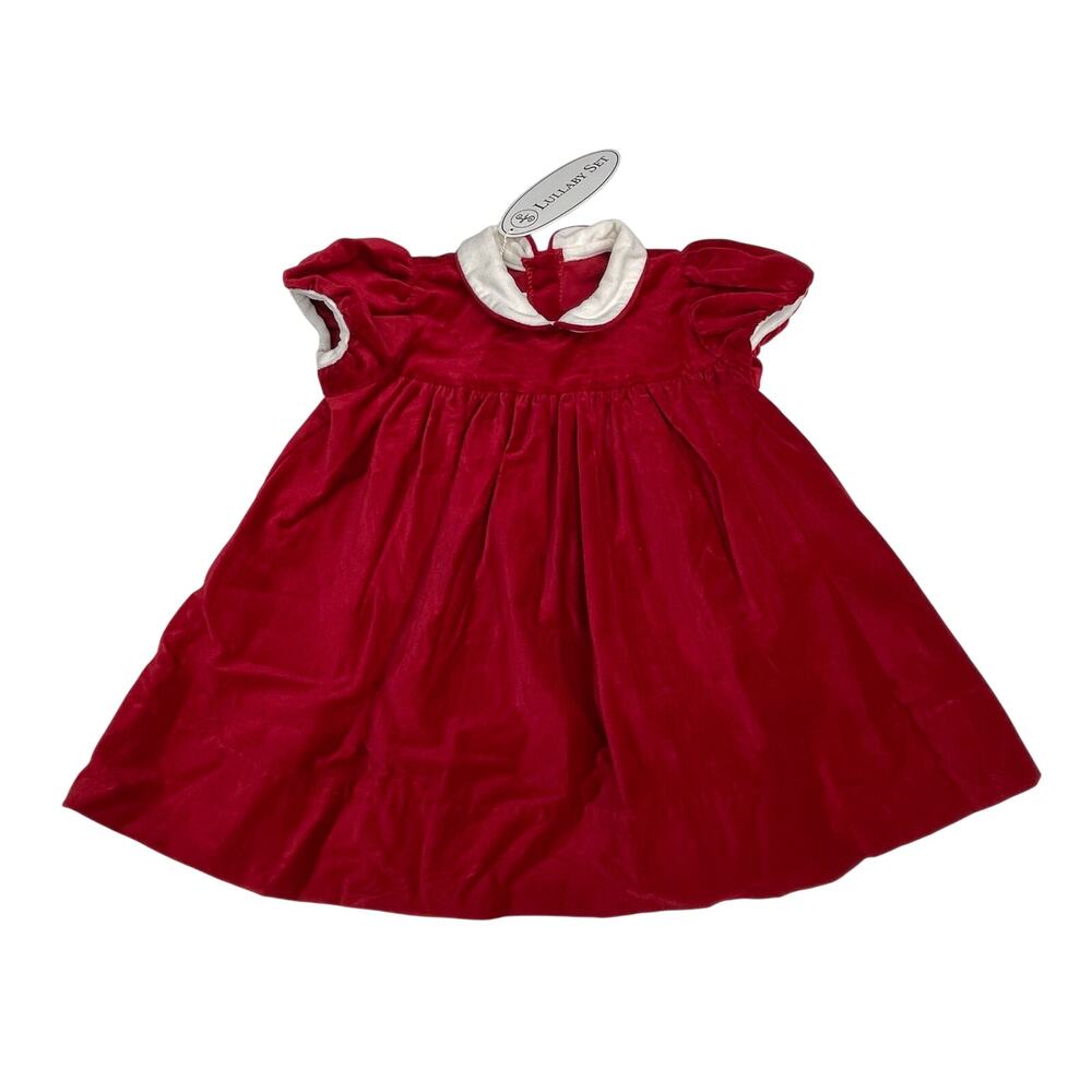 NWT Lullaby Set 9M Memory Making Dress in Red Velour
